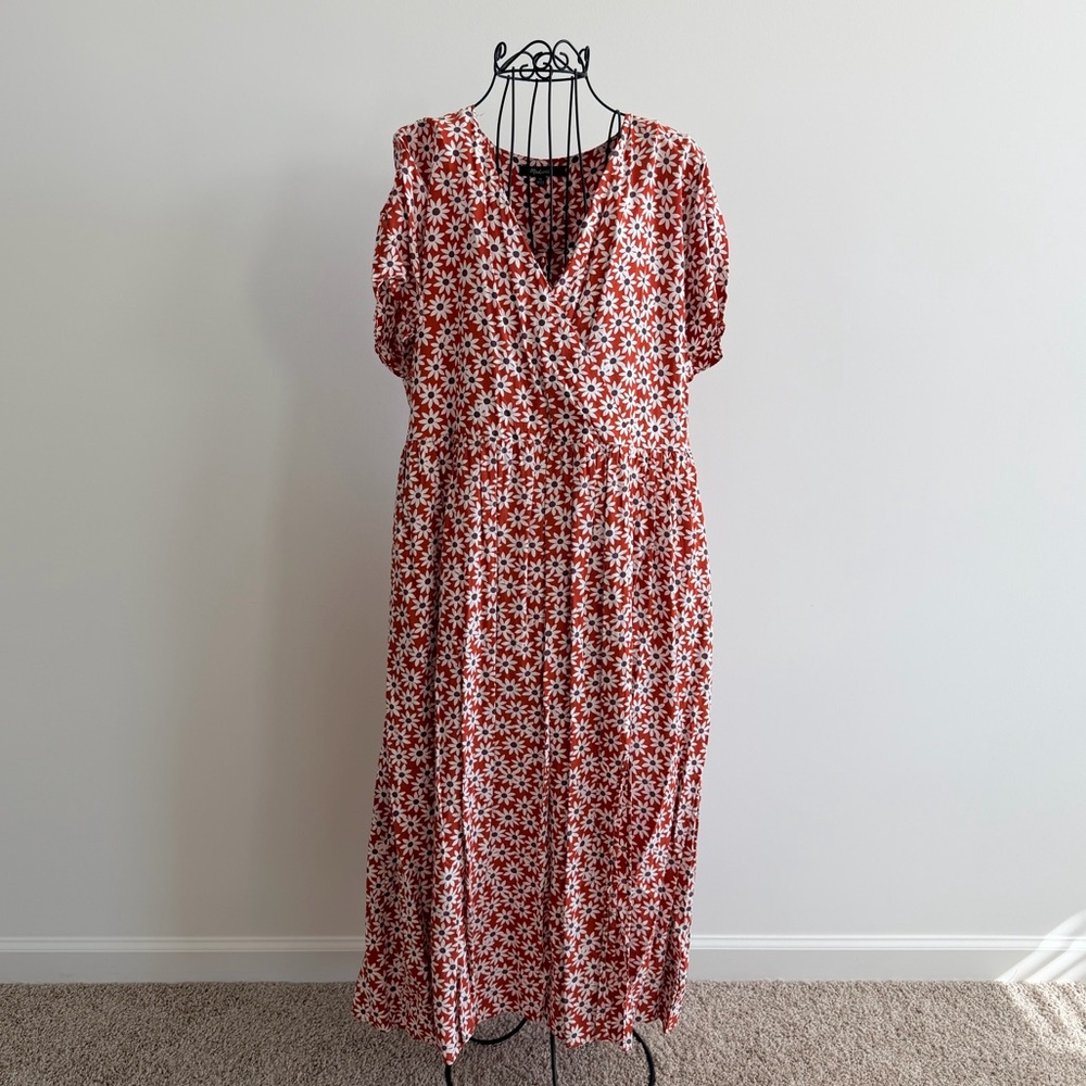 Madewell Orange Floral Maxi Dress